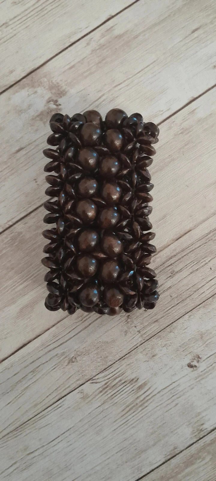 Bracelet en bois, couleur marron foncé, Bohème